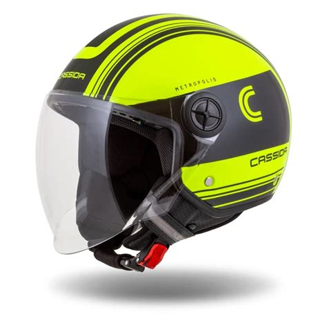 Motorcycle Helmet Cassida Handy Metropolis Safety Fluo Yellow Black