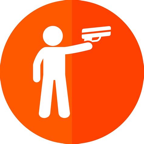 Policeman Holding Gun Glyph Red Circle Icon 42944802 Vector Art At Vecteezy