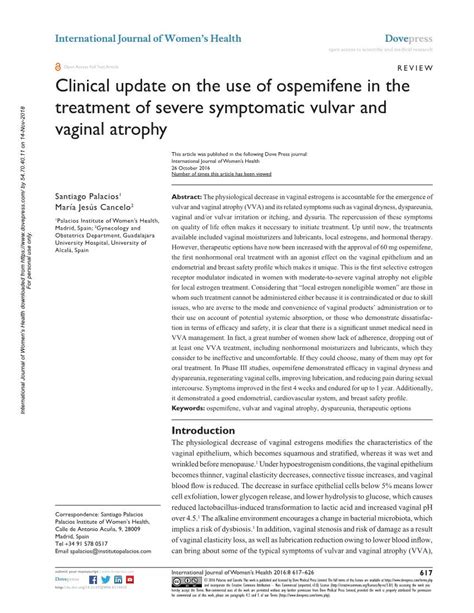 Clinical Update On The Use Of Ospemifene In The Treatment Of Severe