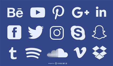 Descarga Vector De Conjunto De Iconos De Silueta De Redes Sociales