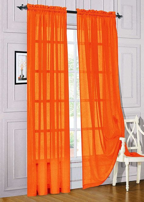 Bright Orange Sheer Curtains Curtains And Drapes