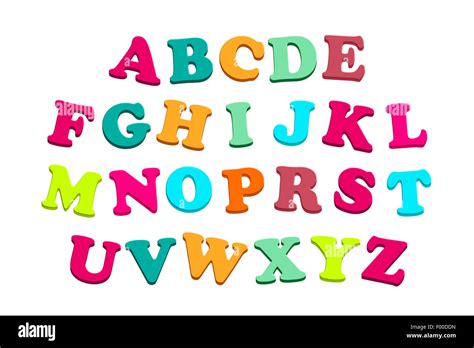 Front View Of Illustrative Alphabet With Colorful Child Letters