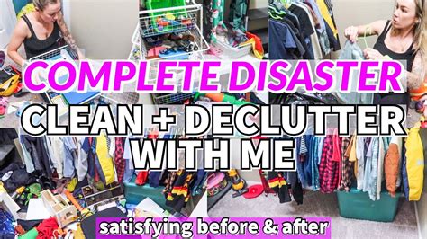 COMPLETE DISASTER CLEAN WITH ME DECLUTTER CLOSET CLEAN OUT TONS