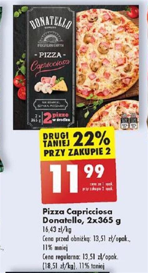 Promocja Pizza Capricciosa Donatello 2x365 G W Biedronka