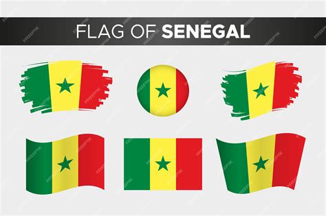 Premium Vector National Flag Of Senegal In Brush Stroke Wavy Circle