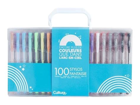 Lot De 100 Stylos Roller Couleurs Fantaisies Pointe Moyenne