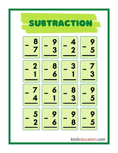 Free Worksheet For Subtraction Check More At