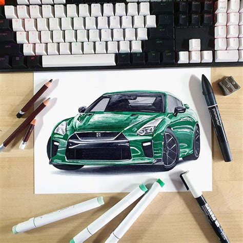 How To Draw A Nissan GTR R35 Easy To Follow Tutorial