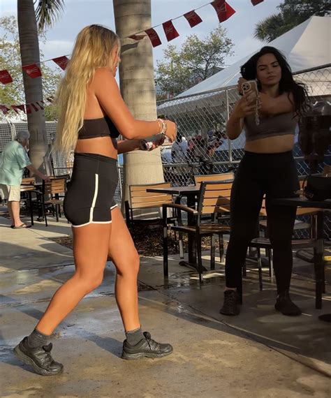 Hot Sluts With Ass In Shorts And Leggings Cameltoe Vpl Blondes And A Brunette OC Short