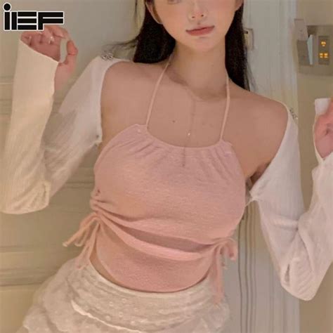 IEF Pink Sexy Pure Desire Halter Neck Camisole Top Women S Inner Wear