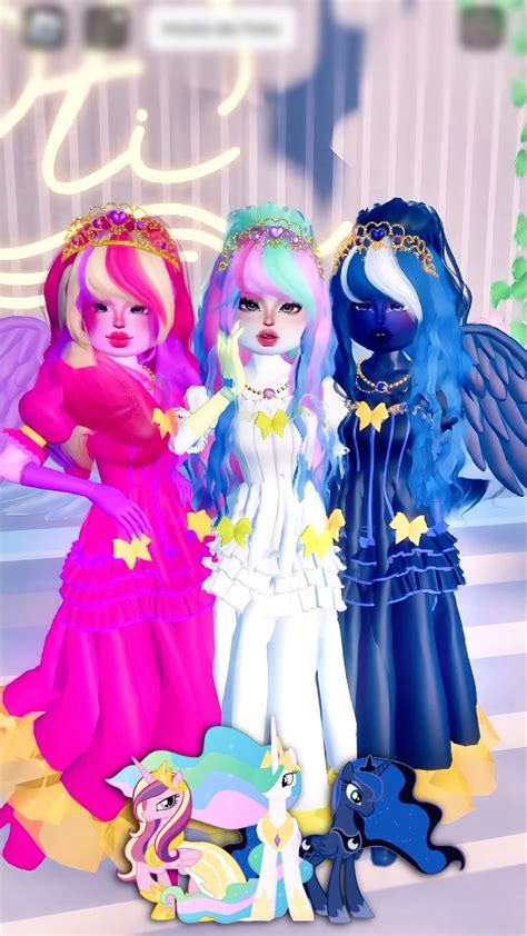 Dti My Little Pony Celestia Luna And Cadence In 2024 Dress To Impress