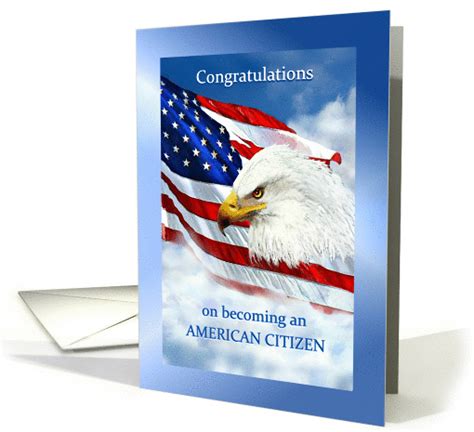 Congratulations New American Citizen American Flag And Eagle Card