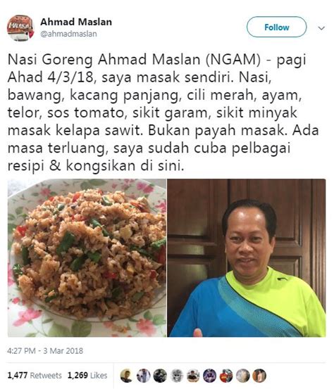 Nasi Goreng Ahmad Maslan NGAM Buat Skrin Telefon Netizen Bagai Nak