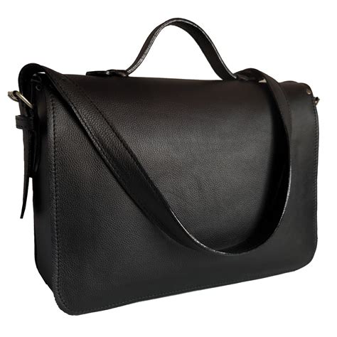 Bolsa Carteiro Pasta Satchel Couro Leg Timo Preto Grande Elo