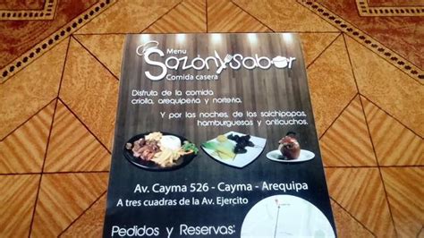 Menu at Restaurante Sazón y Sabor Arequipa Edificio Santa María