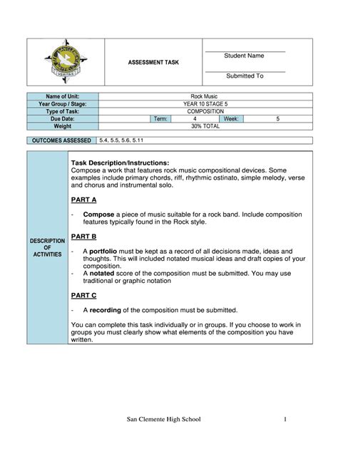 Fillable Online Mayfieldsanc Catholic Edu SAMPLE ASSESSMENT TASK