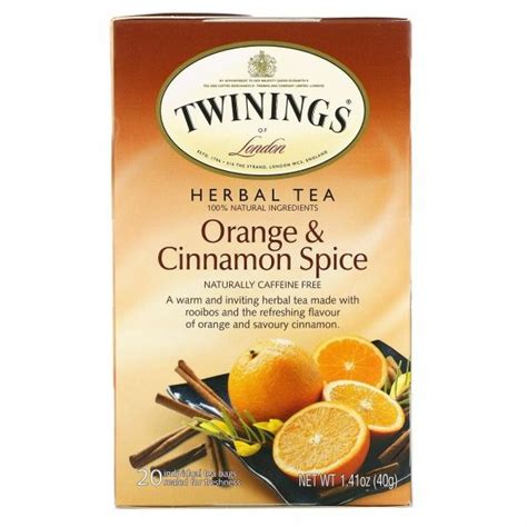 Twinings 허브차 오렌지 계피 카페인 무함유 개별 티백 20개 40g 1 41oz 티몬