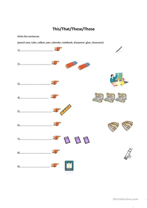This That These Those Worksheet For Kids