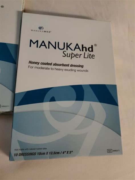 MANUKAhd Super Lite Honey Coated Absorbent Dressings 4 X5 10 Total