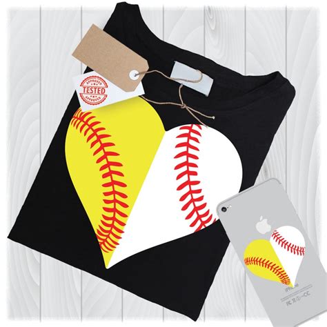 Split Half Baseball Softball Heart Svg Files For Cricut Etsy