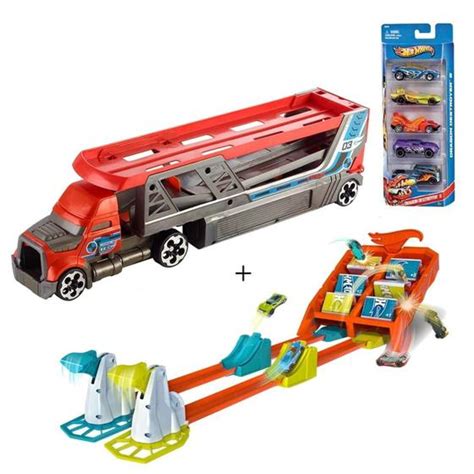 Kit Hot Wheels Pista Competiçao De Batidas Caminhao Lançador Carrinhos Mattel Pistas