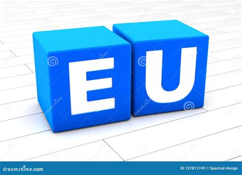 3D Illustration of the Abbreviation EU Stock Illustration ...