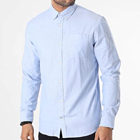 Jack And Jones Chemise Manches Longues Oxford Bleu Ciel