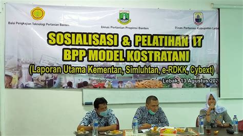 Sosialisasi Pelatihan It Bpp Model Kostratani Youtube