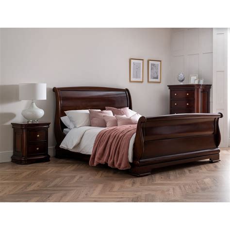 Antionette French Sleigh Bed Crown French Furniture