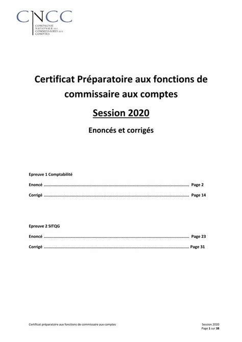 Pdf Certificat Pr Paratoire Aux Fonctions De Commissaire Aux