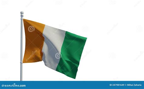 Ivory Coast Flag Waving In The Wind D Rendering Illustration Stock