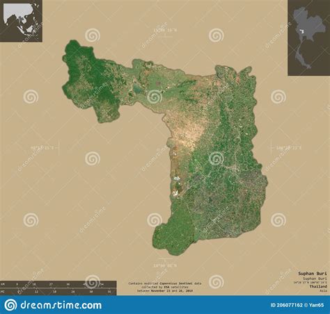 Suphan Buri Thailand Composition Sentinel Satellite Stock