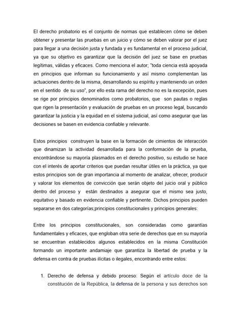 El Derecho Probatorio Pdf Evidencia Ley Ley Procesal