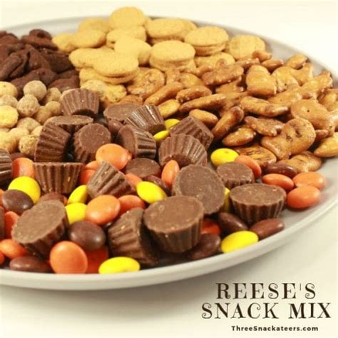 5 Minute Reeses Sweet And Salty Snack Mix Recipe The Three Snackateers