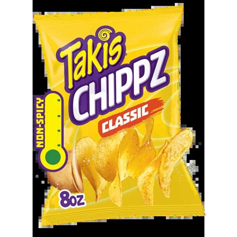 Takis Classic Chippz 8 oz Sharing Size Bag, Salt Thin-Cut Potato Chips ...