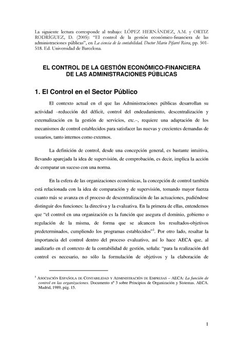 Ss Control Publico La Siguiente Lectura Corresponde Al Trabajo Lpez