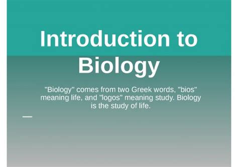 Ppt Chemical 71530 1 Introduction To Biology 1 Ppt