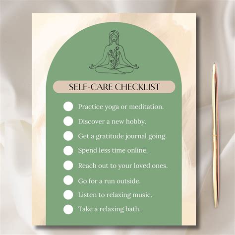 Printable Self Care Routine Checklist Self Care And Wellness Digital Planner Healthy Living