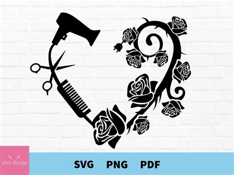 Hair Dresser Svg Floral Hairdresser Svg Bundle Hair Salon Etsy