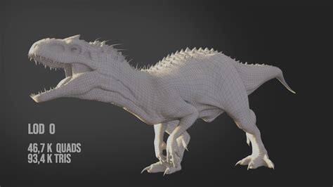 Jurassic World Park Indominus Rex 3d Model By Thebartart