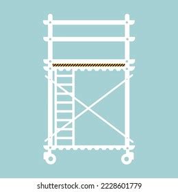 Scaffolding Construction Flat Line Icon Vector Stock Vector Royalty