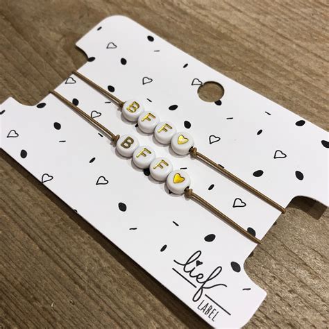 Armbandjes Bff Beige Wit 2 Stuks Lief Label