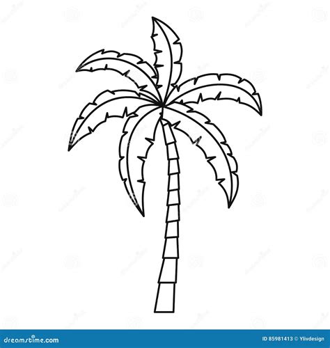 Coconut Tree Drawing Outline