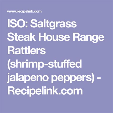 Iso Saltgrass Steak House Range Rattlers Shrimp Stuffed Jalapeno Peppers