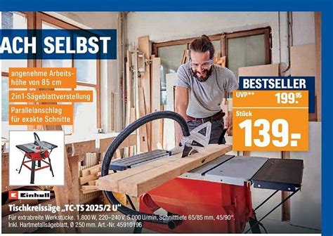 Tischkreissäge tc ts 2025 2 U Einhell Angebot bei Werkers Welt