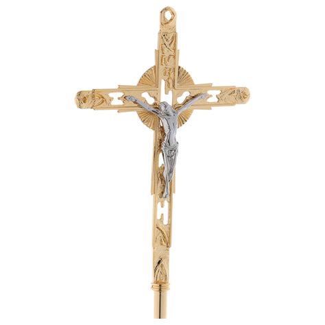 Croce Astile Da Processione Ottone Dorato X Cm Vendita Online Su