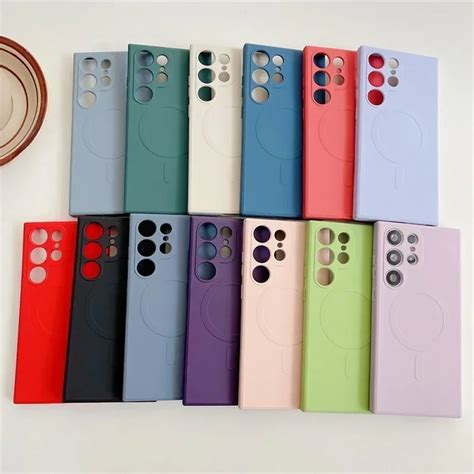 Coque Magn Tique En Silicone Liquide Pour Samsung S24 S23 Ultra S22 S21