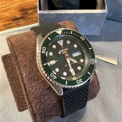 Seiko 5 Sports Green Men S Watch Srpd63 Made In Japan Seiko Strap Mint Watchcharts