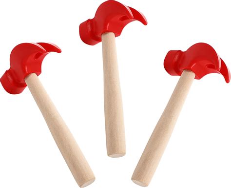 Stobok Kids Wooden Hammers Toy 3pcs Maintenance Tools Toys Pretend