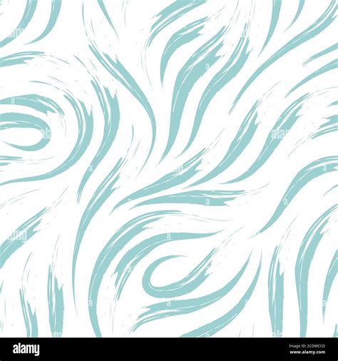 Vector Seamless Pattern Of Smooth Brush Strokes In Blue On A White